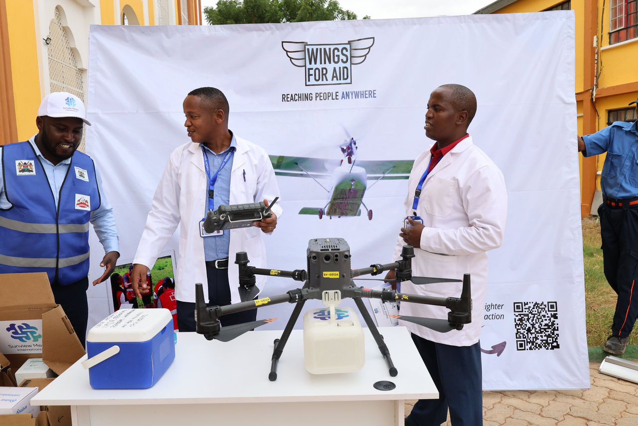Drone delivery of medical supplies in Wajir